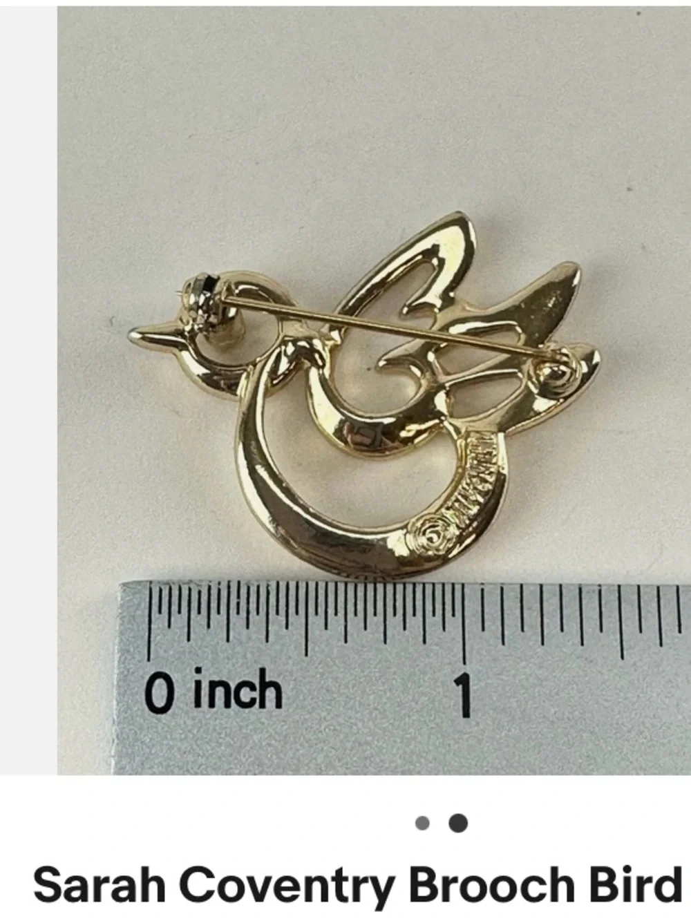 Vintage Sarah Coventry Gold tone Bird Pin Brooch
